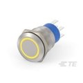 Alcoswitch AV19 DPM 5A FIX RING LED YELLOW 12V AV1920R512Q04